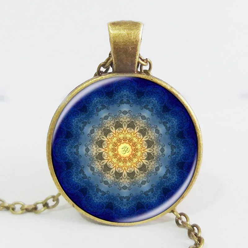1 шт. разноцветная стеклянная подвеска в виде цветка Хны|yoga pendant|necklace vintagemandala necklace