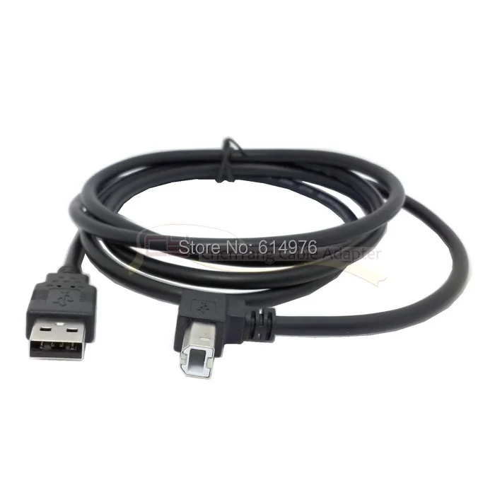 

USB 2.0 male to B male 90 degree down elbow cable connector For Hard disk cartridge for printer scanner 1.5M/5ft