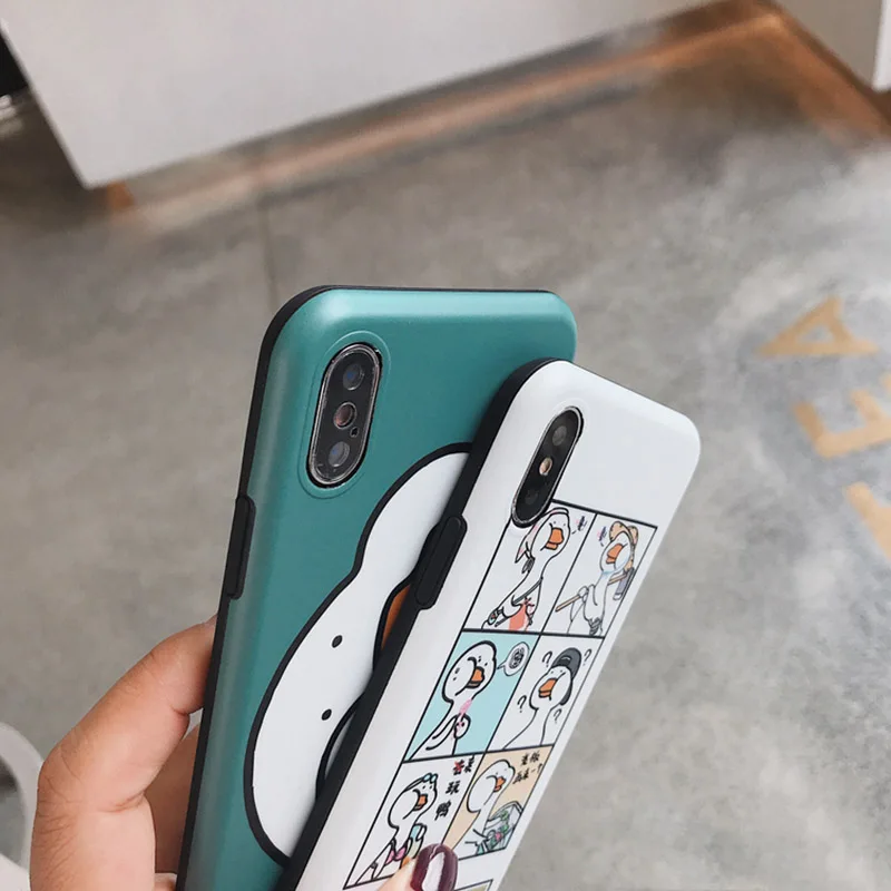 Забавный милый чехол для телефона с изображением утки iphone 6 6s 7 8 plus X XS XR MAX модные