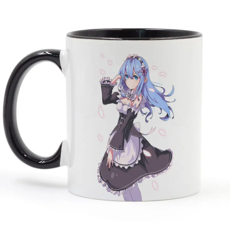 Кружка с длинными волосами Rem аниме Re Zero керамическая чашка для кофе молока
