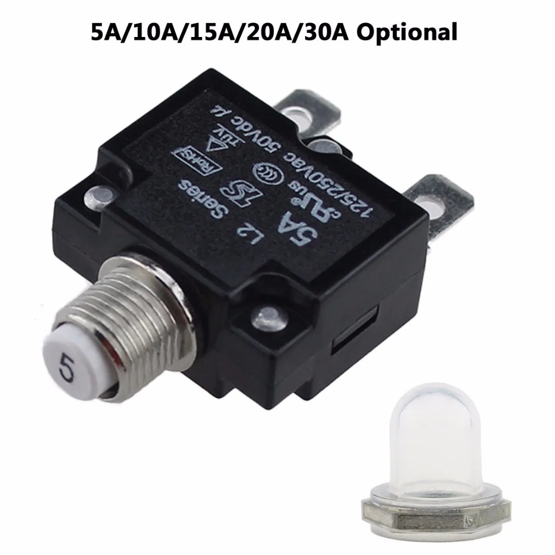 1pc 12/24V автомат защити цепи 5 30A Мини Кнопка сброса Термальность Панель крепление