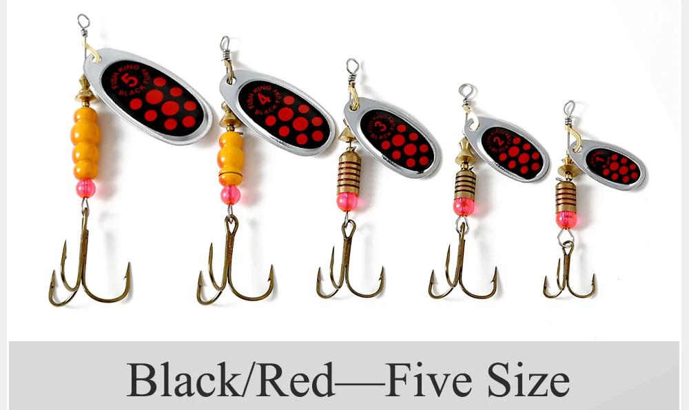 FISH KING 4 цвета размер 0#-5# spinner ложка приманки металлическая жесткая приманка с тройным крючком рыболовные снасти Pesca