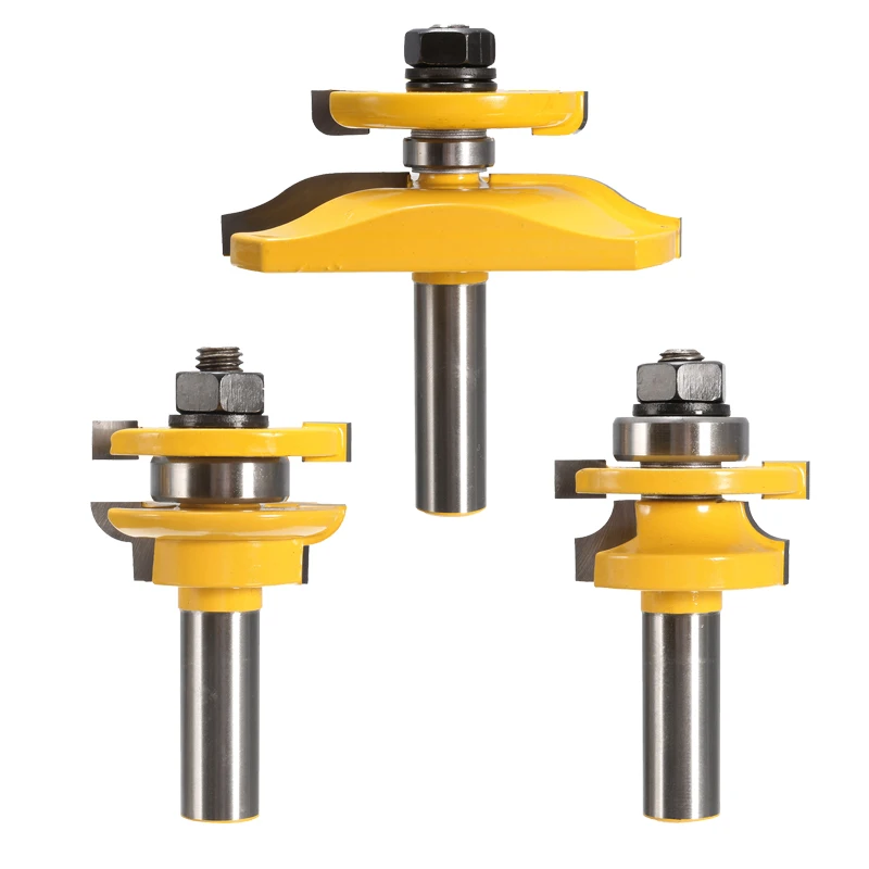 Лучшая акция: 3 шт. фрезы для роутера с закругленными кромками, пластины для рейлингов, стиль, глубокий паз. Материал: сплав. Диаметр 1/2 дюйма.