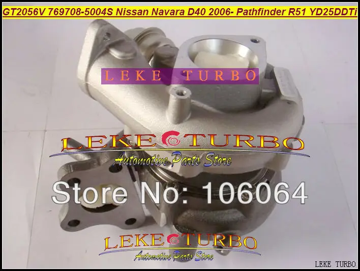 GT2056V 769708 5004S 14411 EC00C Турбокомпрессор Для NISSAN Navara D40 2006 Pathfinder R51 YD25 YD25DDTi 2.5L 171HP|turbocharger