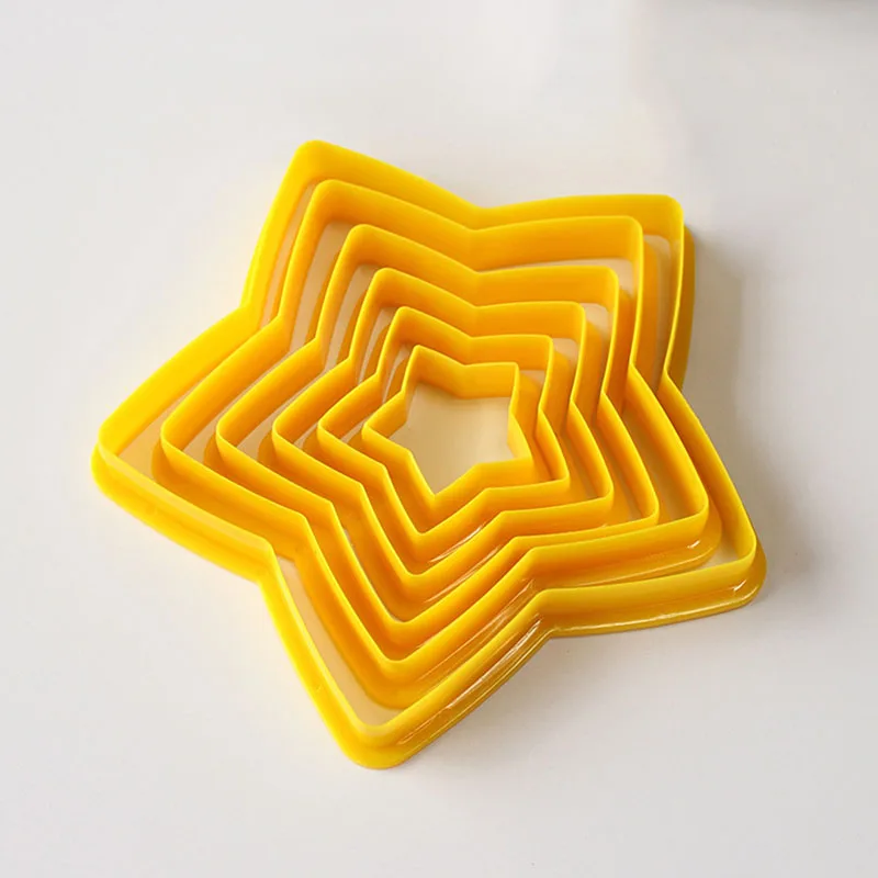 6 цветов 3D резак для печенья инструменты рождественские резаки пятиконечная