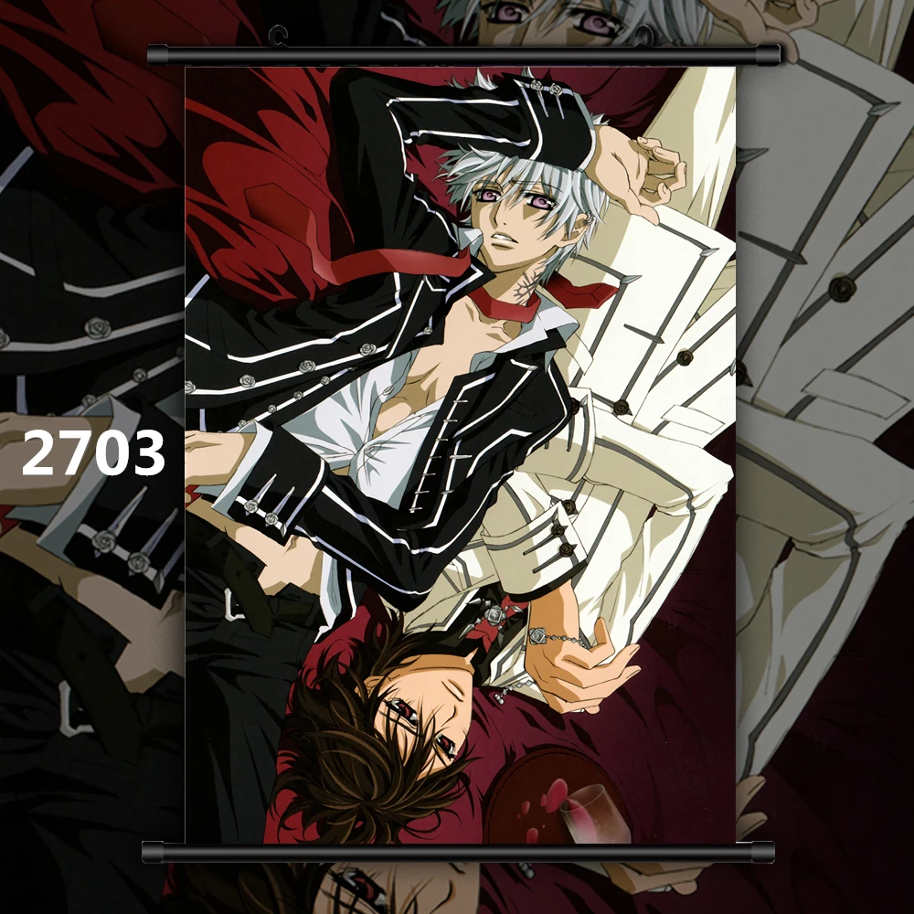 2703 Рыцарь вампира Kuran Kaname Yuki Kiryu Zero Аниме Манга настенный плакат свиток B - Цвет: 2703