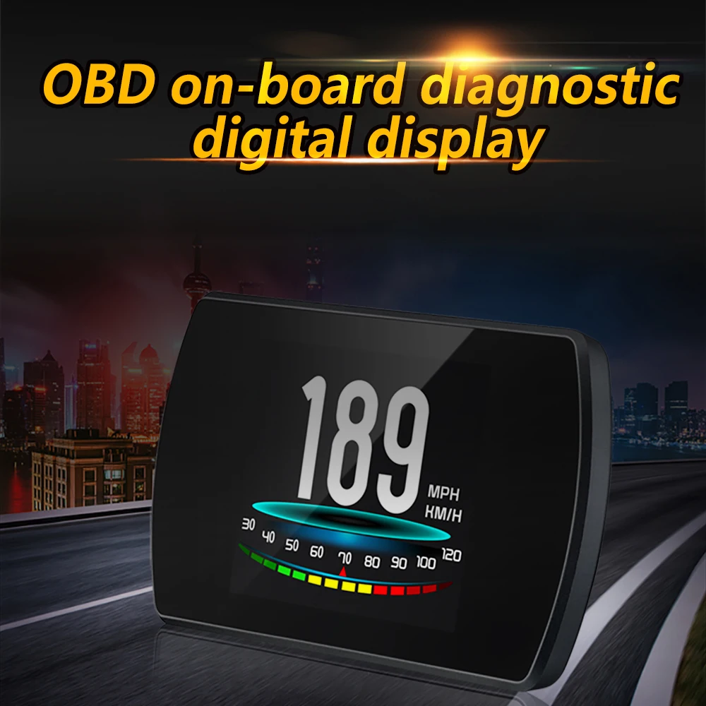 Новый 4 3 &quotHD TFT Автомобильный Hud OBD2 дисплей турбо Boost датчик RPM Тахометр бортовой