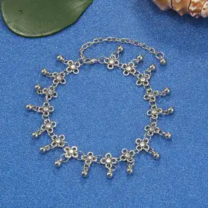 Браслеты для ног MINHIN из богемного сплава, ножной браслет с цепочкой в форме цветка, летнее пляжное ювелирное изделие под старинное серебро, в ретро стиле, подарок