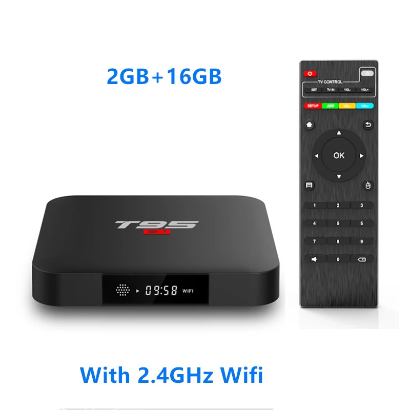 2G16G ТВ-приставка T95 S1 Amlogic S905W Android 7,1 2GB16GB Smart tv 4K H.264 HD медиаплеер T95S1 2,4G Wifi Беспроводная приставка PK X96min - Цвет: 2G16G