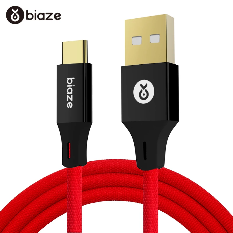 Biaze 3A usb type-C кабель для быстрой зарядки USB C кабель для samsung Galaxy S9 S8 Oneplus 6 тканевый плетеный кабель для синхронизации данных type-C телефонный кабель
