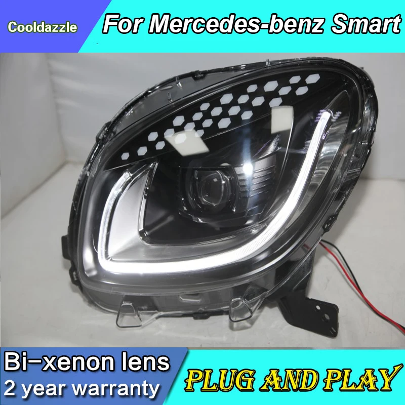 For Mercedes Benz Smart LED Head Light 2015 2016 2017 Year Lamps Front Lights WIth Daytime Running | Автомобили и мотоциклы