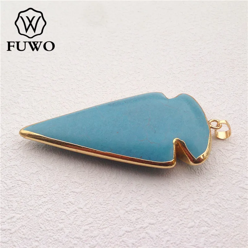 Оптовая продажа бусины для стрел FUWO бирюзовые подвески 24-каратное золото