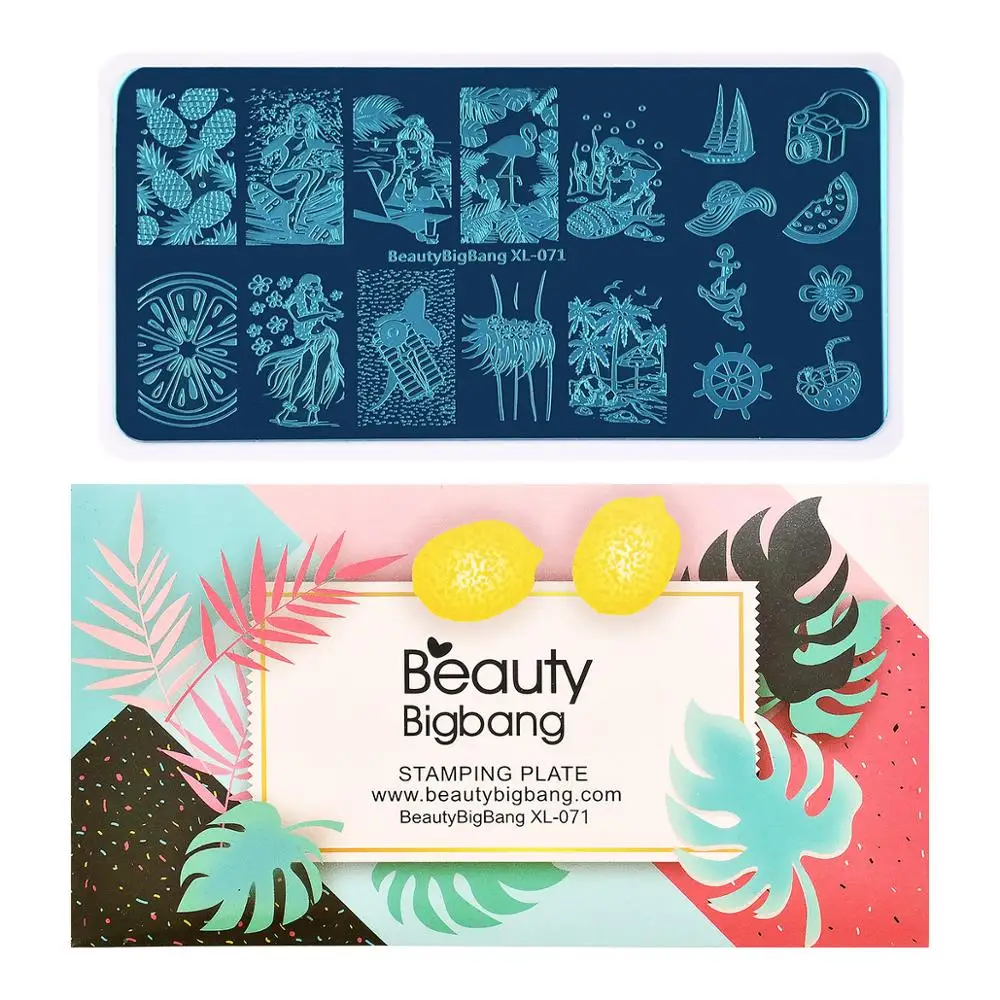 1 шт. BeautyBigBang 6*12 см нержавеющая сталь для ногтей штамповочная пластина