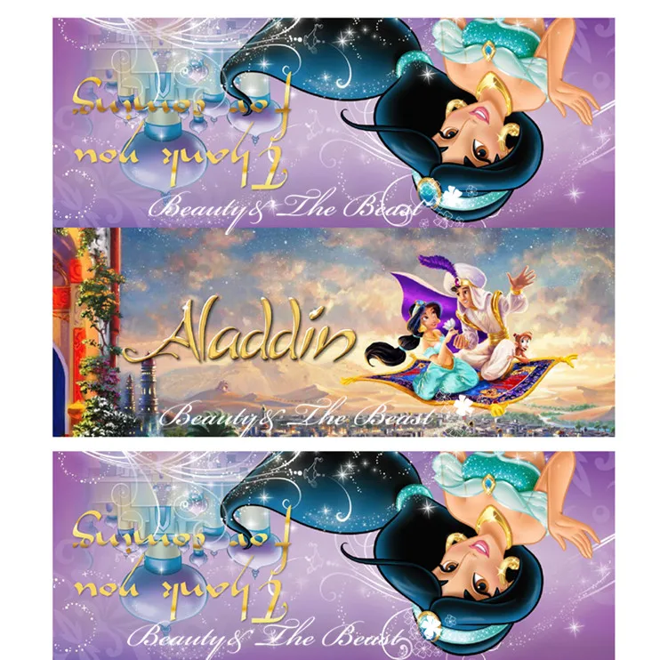 

Customized Personalized Jasmine Princess Bag Toppers Food Labels Baby Shower Birthday Party Decorations Kids Party Supplies