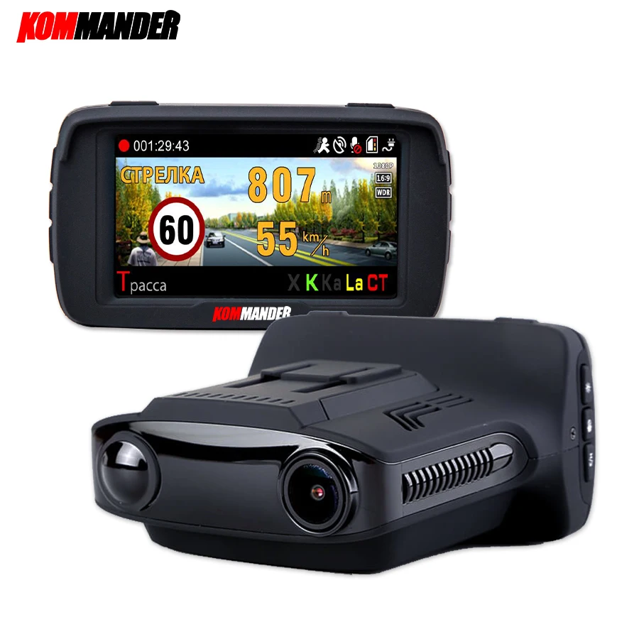 Kommander Антирадары 3 в 1 Автомобильный видеорегистратор GPS Камера регистраторы