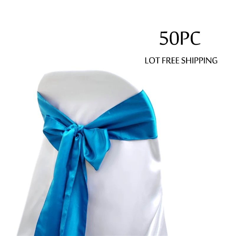 50 шт./лот атласные галстуки на стулья для свадебных торжеств банты отелей