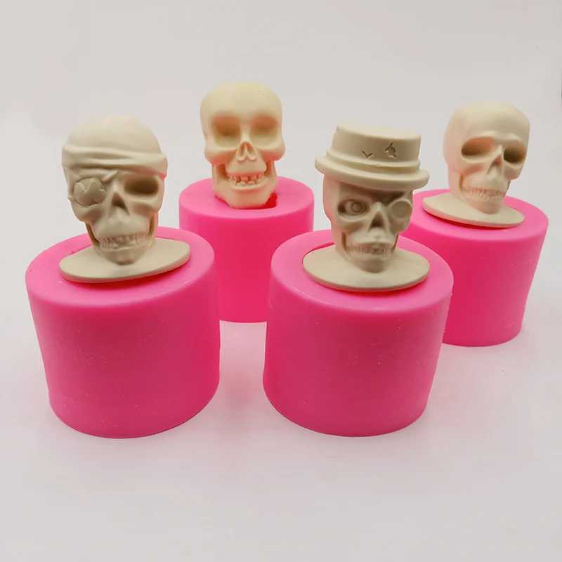 Minsunbak 3D череп головы силиконовые формы Хэллоуин серии Шоколадный Торт Украшение