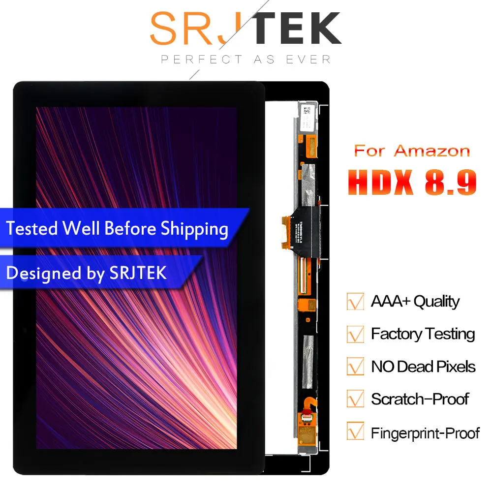 

Srjtek For Amazon Kindle Fire HDX 8.9 HDX8.9 LCD Display Touch Screen Matrix Digtizer Assembly TTM89H88 TFTMD089030 90 / 71 pin