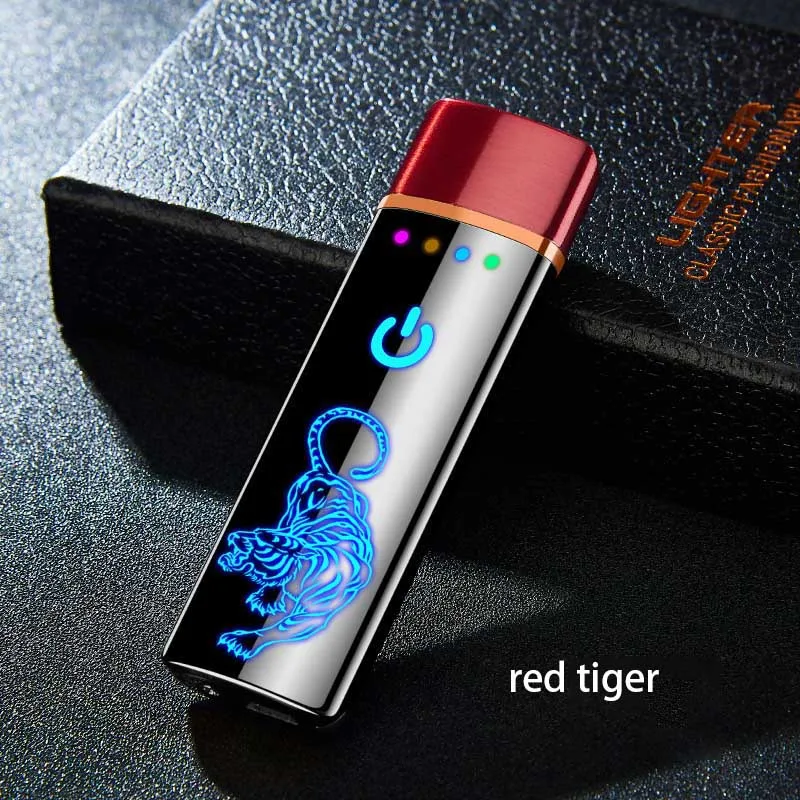USB зажигалка для сигарет Электронная турбо трубка изогнутая полноэкранная