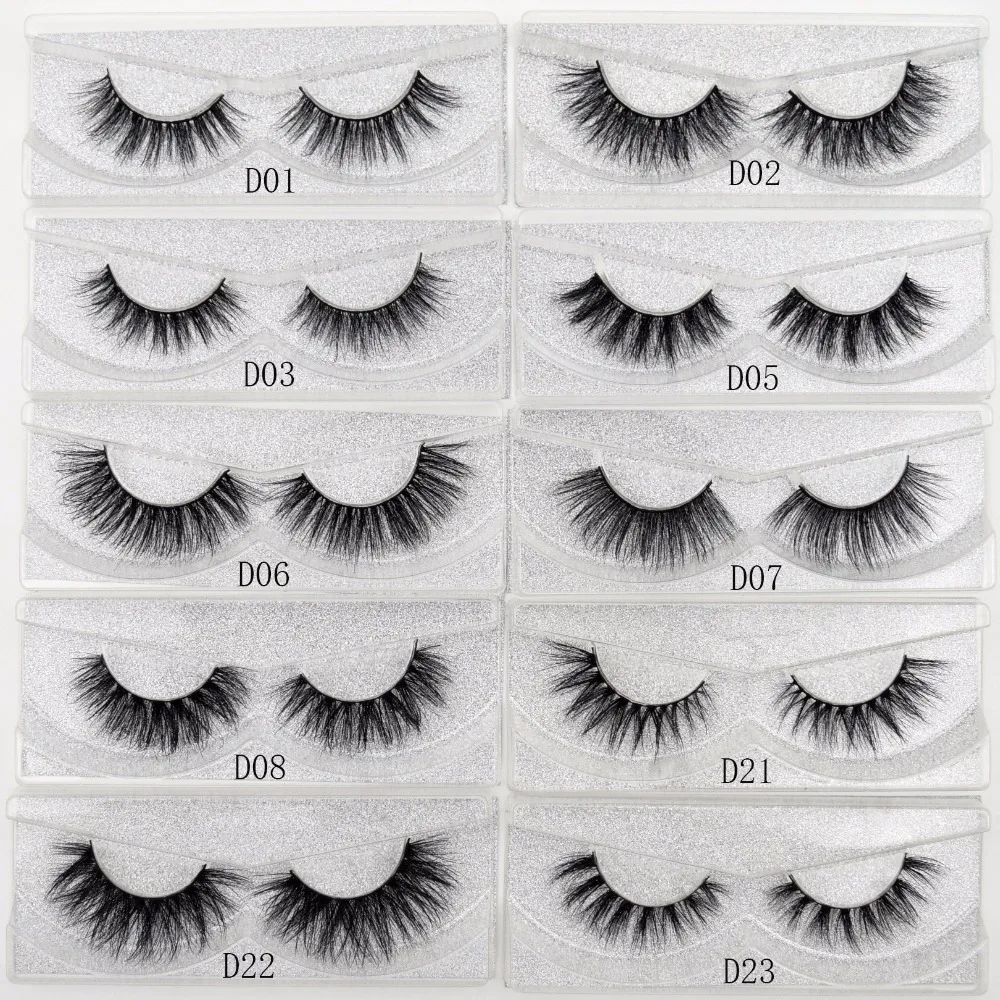 

Visofree False Eye Lashes Handmade Natural Make Up False Eyelashes Glitter Packing 1 Pair Box Make Up Sexy 3D Mink Lashes D01