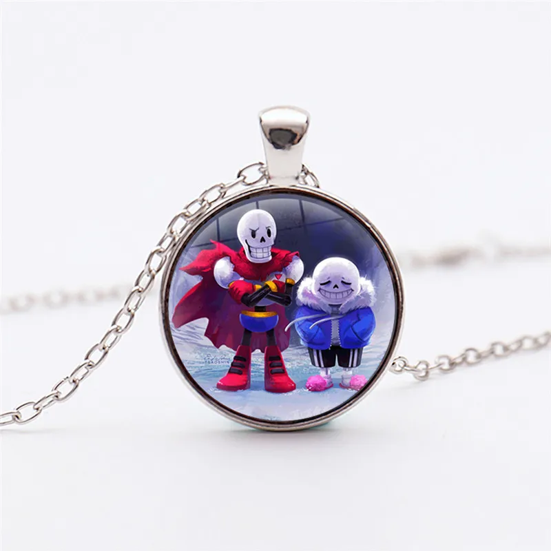 ГОРЯЧАЯ видео игра Undertale ожерелье Папирус для мужчин ручной работы San стеклянный