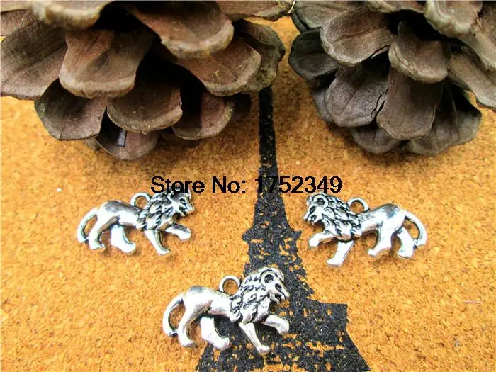 10 шт ..-амулеты со львами антикварная подвеска в тон серебра виде льва очарование