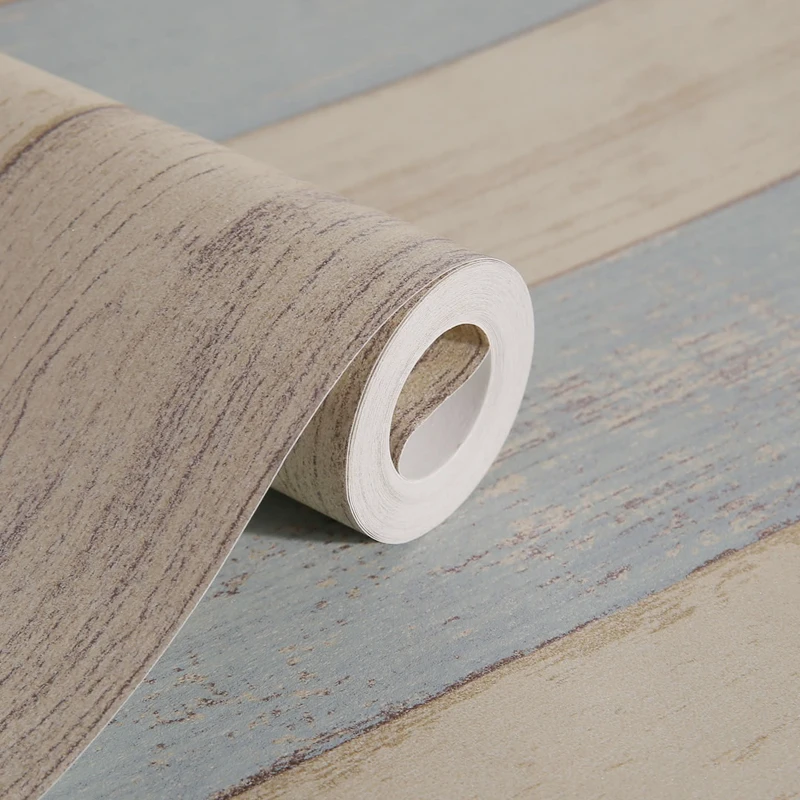 Vintage Wood Grain Stripes Wallpaper Rolls for Walls 3D Non Woven Medittrranean Wall Paper Living Room Bedroom Home Decor | Обустройство