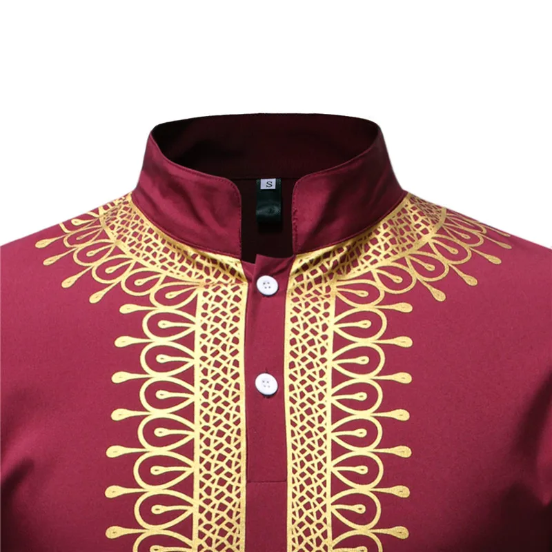 Рубашка Dashiki мужская с длинным рукавом белая африканская уличная одежда 2021 |