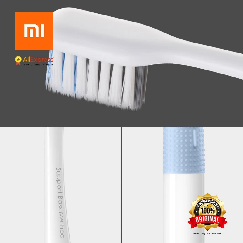 Xiaomi New Brand Doctor B 4pcs/ lot Bass Method Travel Soft Bristle Tooth brush 4 Colors Pcs /set Include Box | Электроника