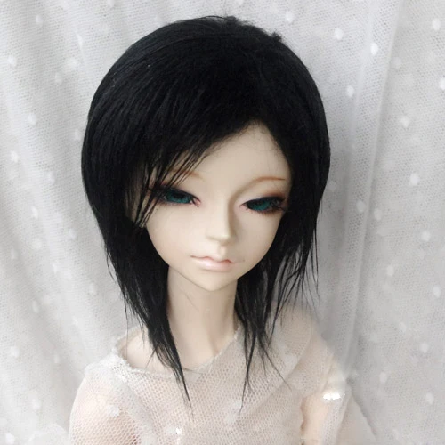 Парик из меха для куклы 1/3 1/4 1/6 BJD DD SD MSD MDD YOSD черные парики средней длины|Куклы| |