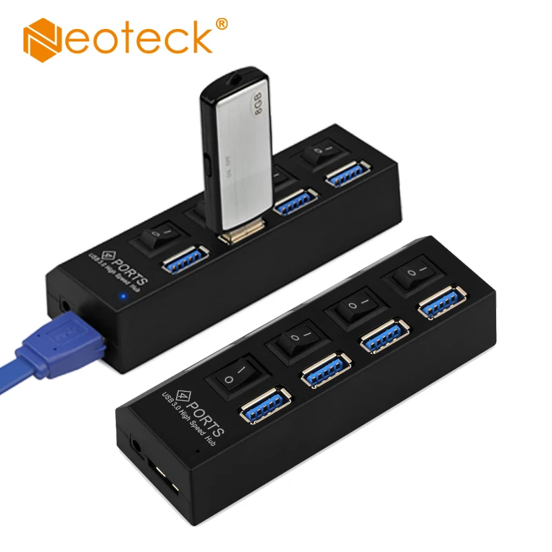 Neoteck портативный концентратор USB 3 0 4 порта 5 Гбит/с высокоскоростной с