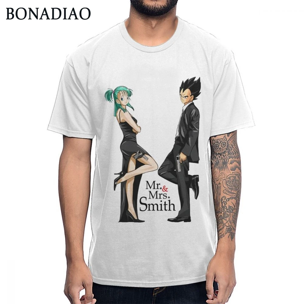 Vegeta and Bulma футболка с Драконий жемчуг унисекс новинка хип хоп стиль круглый