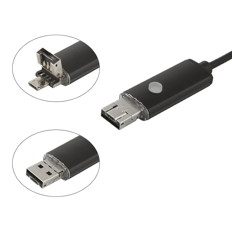 Wsdcam эндоскоп камера 7 мм 2 в 1 микро USB мини видеокамеры Водонепроницаемый 6 светодиодный бороскоп Инспекционная камера для ПК смартфонов