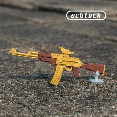 4 Игрушечный пистолет для сборки мелких частиц DIY модель пистолета для укладки строительных блоков для родителей и детей Интерактивные игрушки лучший подарок для детей - Цвет: 4