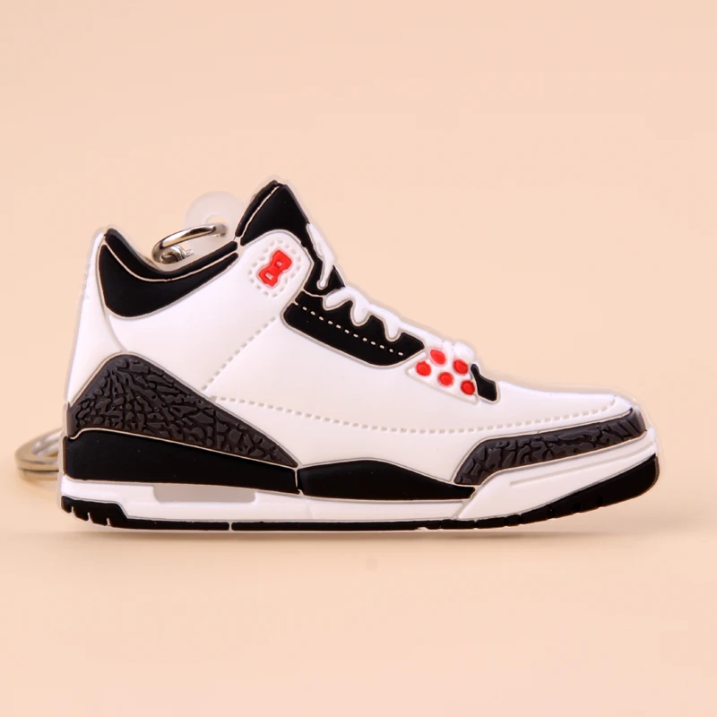 Picture Color1 Мини Jordan 3 брелок обуви Для мужчин Wome/дети c логотипом отличный подарок для баскетбола брелок-кроссовок для ключей ключ держатель porte Clef - Цвет: Picture Color1