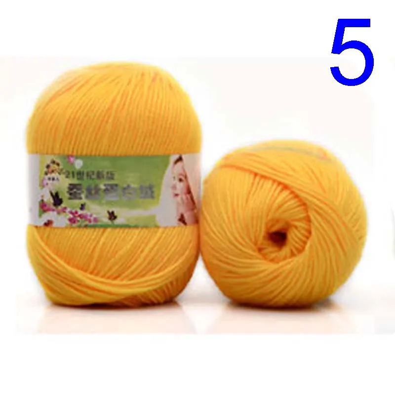 6ply 50 г Мягкая натуральная гладкая детская кашемировая шерсть акриловая смешанная пряжа 74 цвета для ручная вязка крючком пряжа крючок ручной работы - Цвет: 5