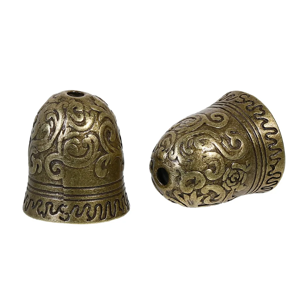 DoreenBeads цинковый сплав на основе античная бронза DIY бусины колпачки колокол(подходят Бусины Размер: 16 мм Диаметр.) 23 мм(7/") x 20 мм(6/8"), 2 шт