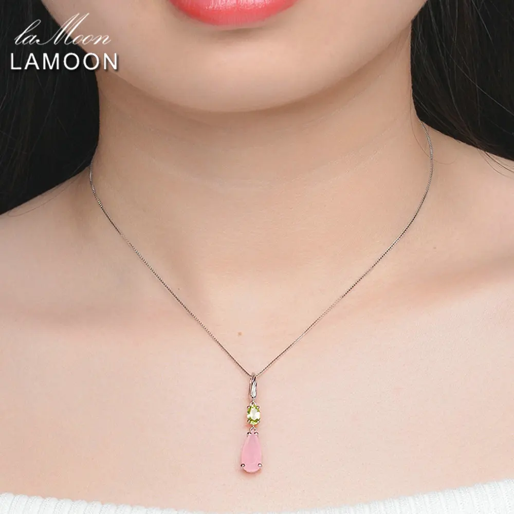 Lamon 925 пробы серебряная цепочка ожерелье милая Капля воды Западный натуральный