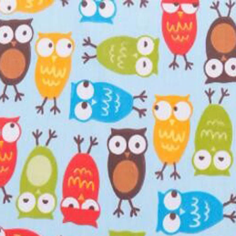 Хлопчатобумажная ткань с принтом Сова удачи 155x50 см |