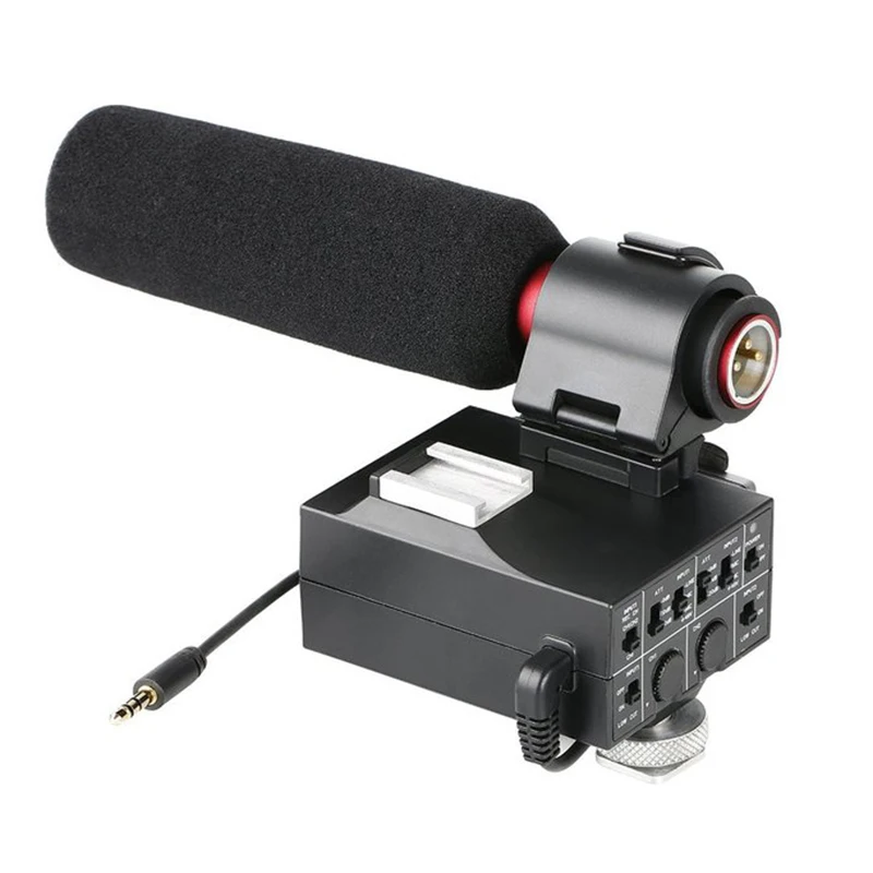 Saramonic MixMic Shot GUN видео микрофон со встроенным 2 канальным XLR аудио адаптером для DSLR