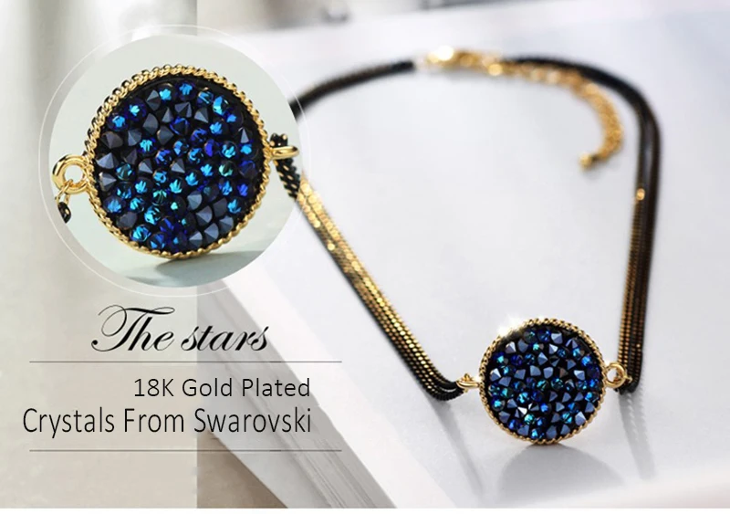 BAFFIN цвет красочные синие кристаллы от Swarovski wrap браслет браслеты золотой цвет Шарм ручной ювелирные изделия для женщин Свадебная вечеринка подарки