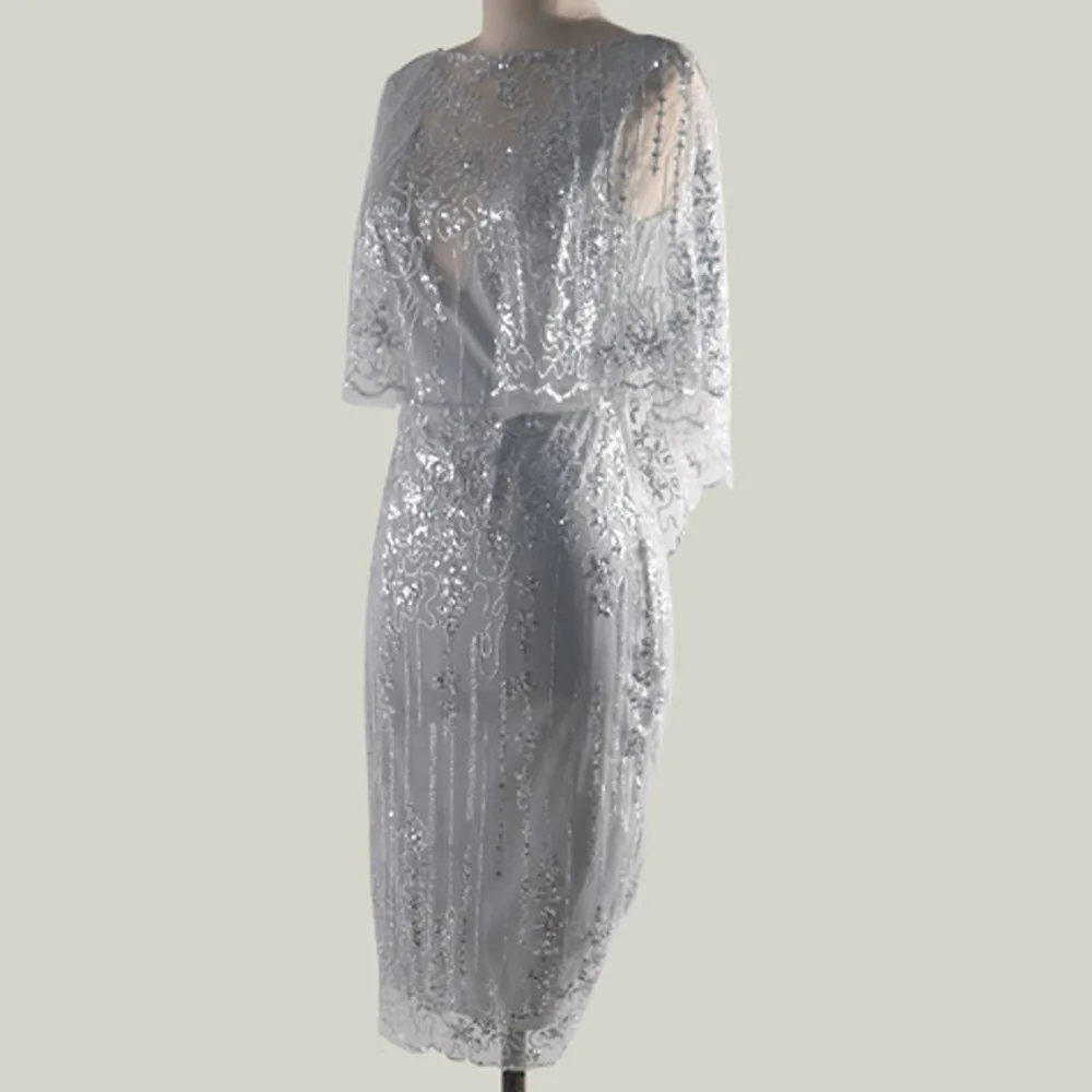 Женское сексуальное кружевное платье с блестками однотонное открытой спиной