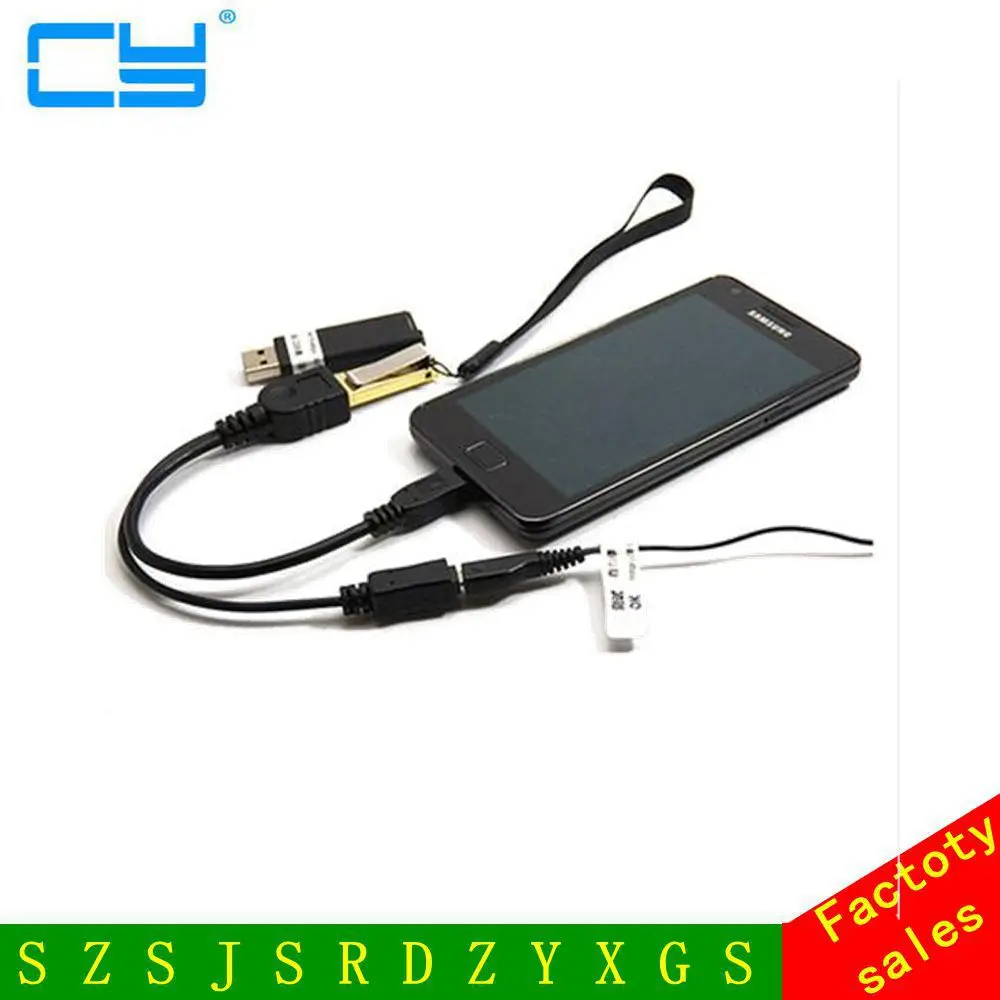 Микро USB штекер к микро гнездо хост OTG кабель адаптер Y разветвитель JYnEE power