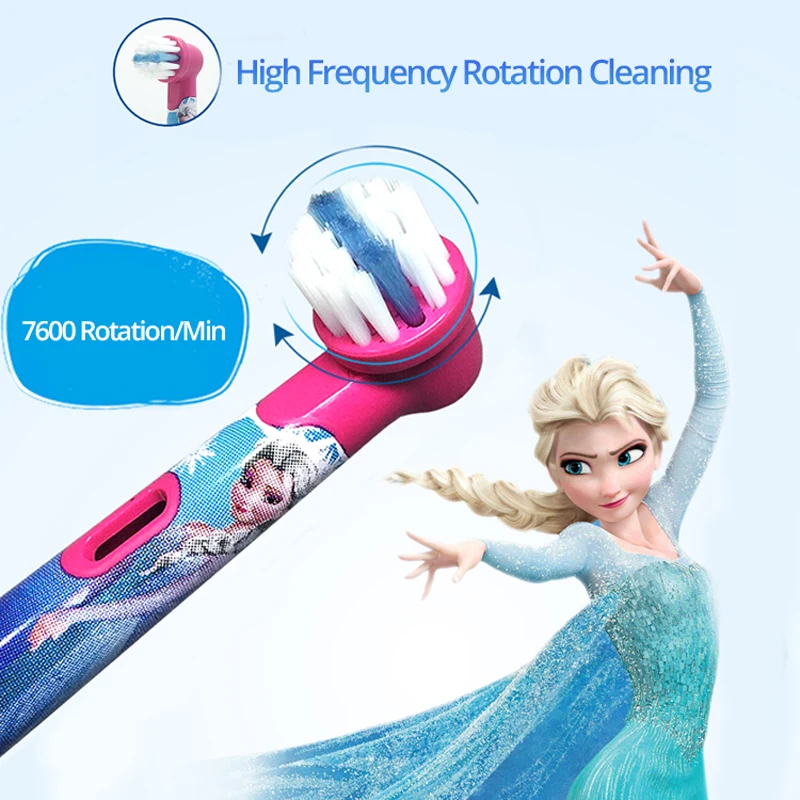 Электрическая зубная щетка Oral B для детей вращение на 7600 K 2 мин таймер Индуктивная