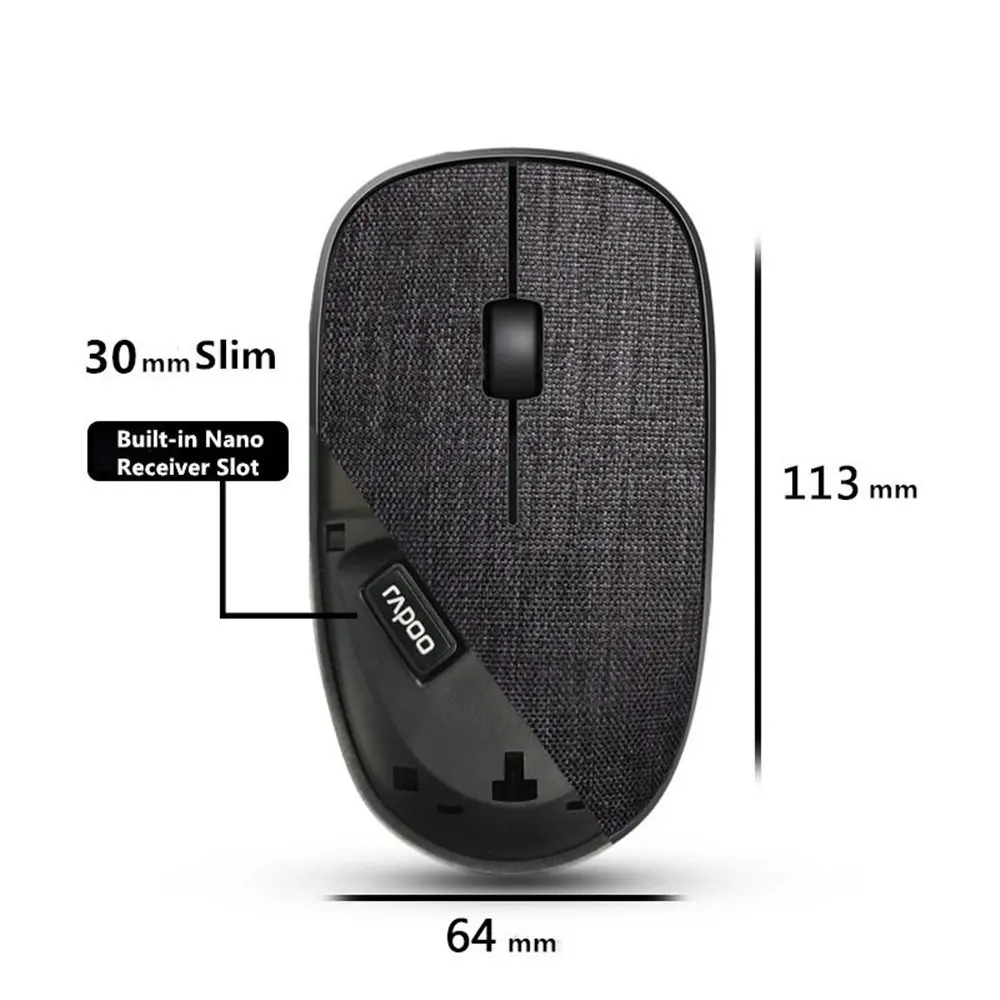 Rapoo 3500Pro оптическая 2 4G беспроводная мышь USB Игровые мыши с мягкой тканевой крышкой
