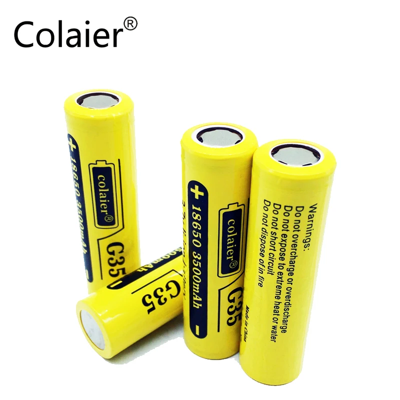 4 шт Colaier 18650 3400mah 3500 mAh G35 3,7 V литий-ионная аккумуляторная батарея 20A литиевая батарея с высоким потоком для вспышки
