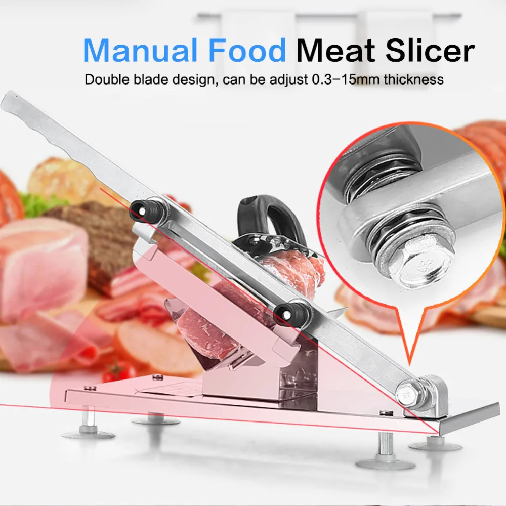 Double blade Adjustable Manual Frozen Meat Slicer Beef Mutton Sheet Roll Cleavers Cutter | Дом и сад
