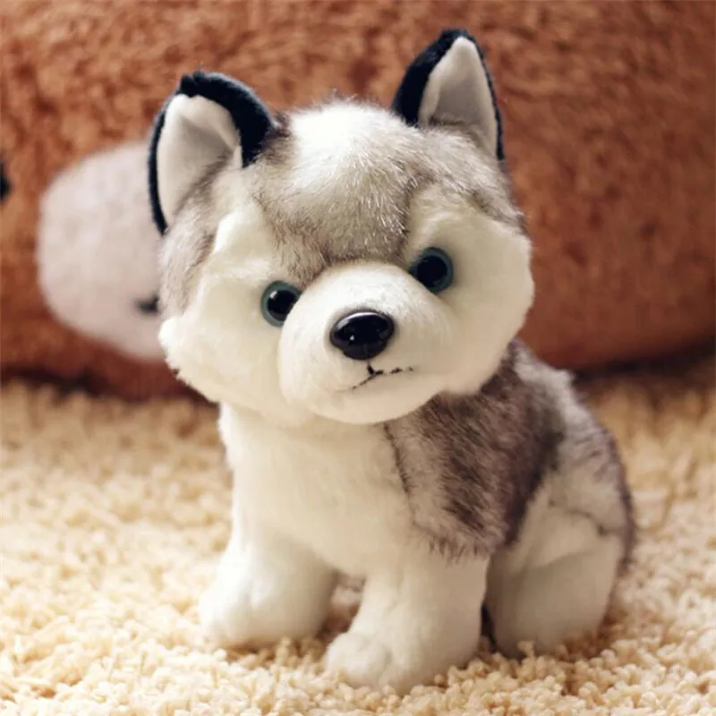 

18cm Genuine Husky Plush Toy Cute Soft Animal Dog Toys Doll Creative Gift For Kids