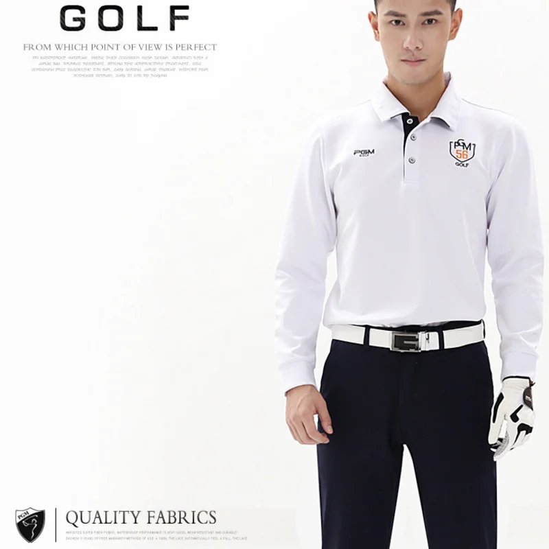 Pgm Для мужчин с длинным рукавом гольф футболка осень весна быстросохнущая