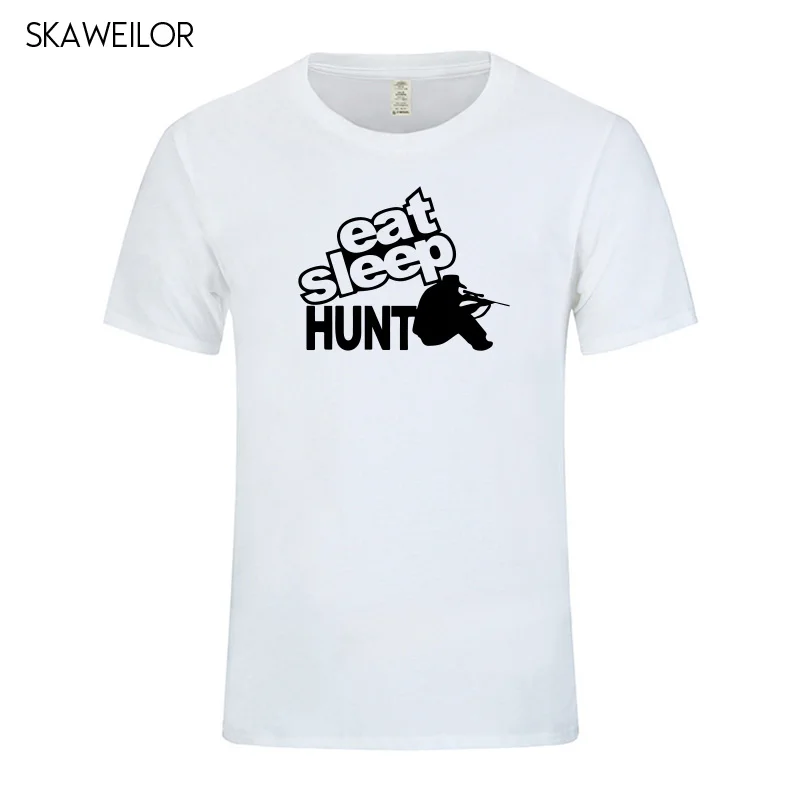 Новая летняя Стильная мужская футболка с принтом Eat Sleep Hunt мужские повседневные